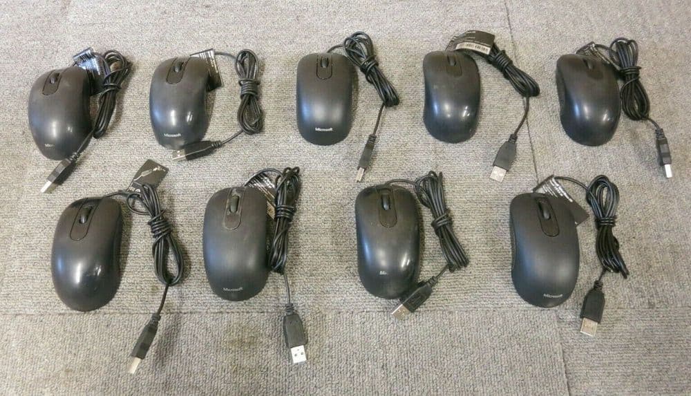 9 x Mircosoft 1405 X821422-001 Black USB Wired Optical Scroll Wheel Mouse 200