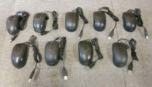 9 x Mircosoft 1405 X821422-001 Black USB Wired Optical Scroll Wheel Mouse 200