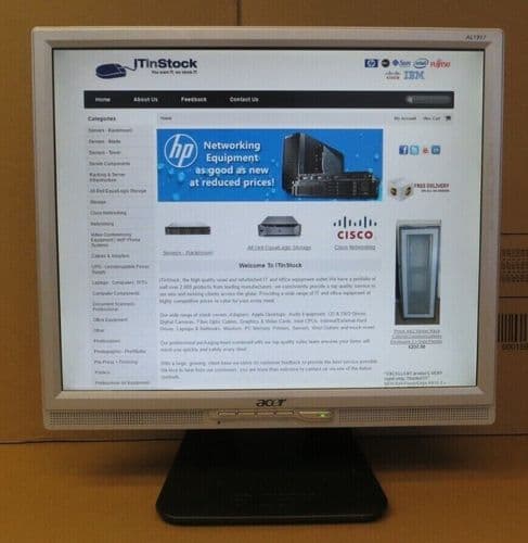 Acer AL1917C ET.1917P.215 Silver 19" LCD TFT Flat Screen Colour Monitor VGA