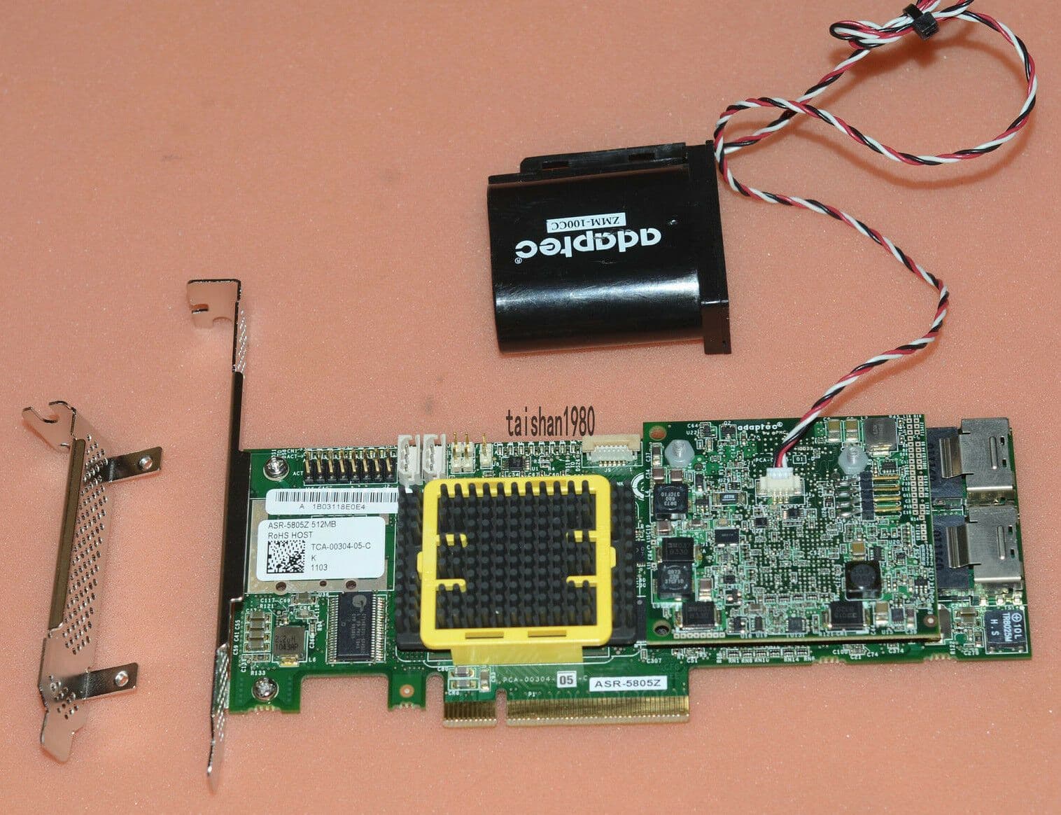 Adaptec ASR5805Z SAS/SATA 512MB RAID Controller Card ZMM100CC BBU & Cable