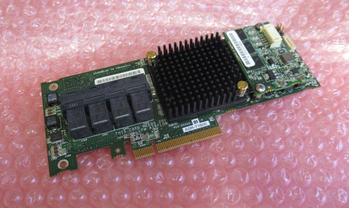 Adaptec ASR71605 1GB Cache 16Port 6Gbps Raid Controller Battery & Cable