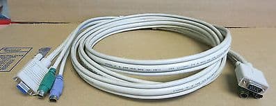 Adder KVM Switch Cable VGA Male to VGA Female and 2 x PS/2