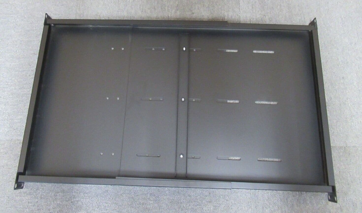 Adjustable Four-Post Black Data Rack Shelf 1U 19& x22; 500mm To 900mm Depth