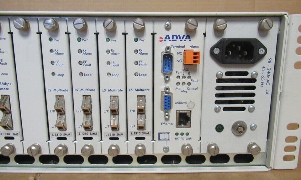 Adva Module ADVA Optical Networking AL-CH16-8 16-Slot Chassis 2x PSU 10x Modules