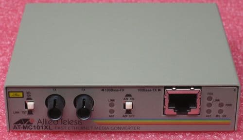Allied Telesis AT-MC101XL 100Mb Fast Ethernet to 100Mb Fibre 2km Media Converter