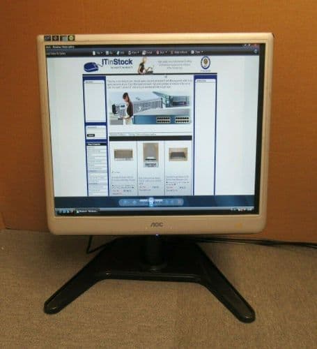 AOC 197PK TFT1980PSA+ 19" Silver LCD TFT Flat Screen Monitor VGA DVI