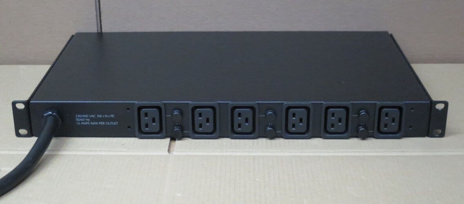 Apc ap7526 rack mounted pdu 1u 6x 10a 16a c19 output 1x 32a input 3ph