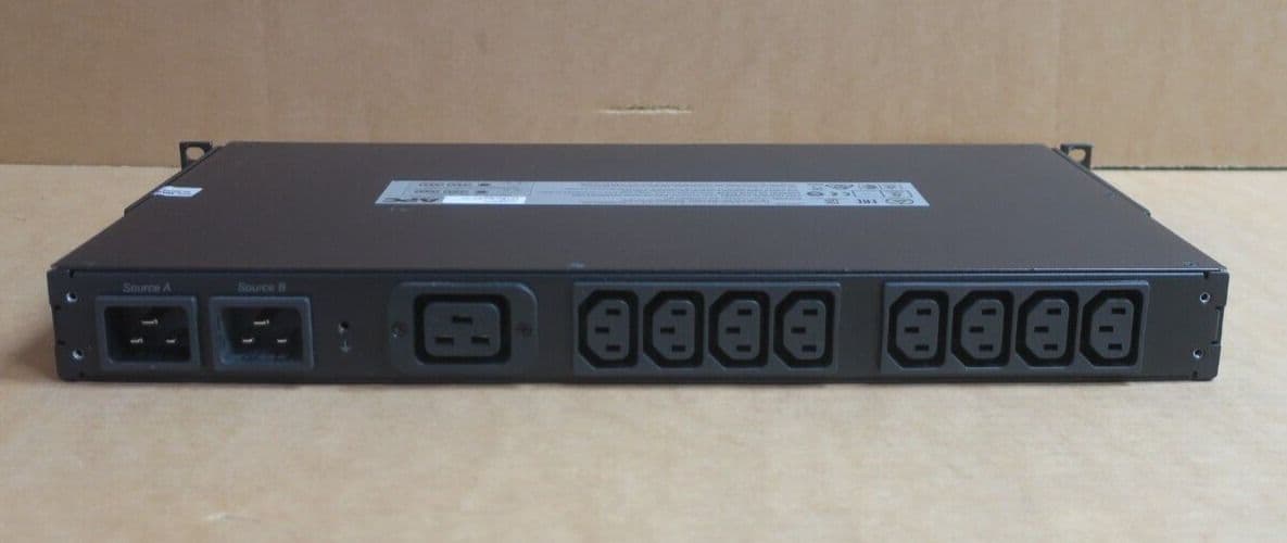 APC AP7723 Rack ATS Automatic Transfer Switch 2x C20 IN 8x C13 1x C19 OUT