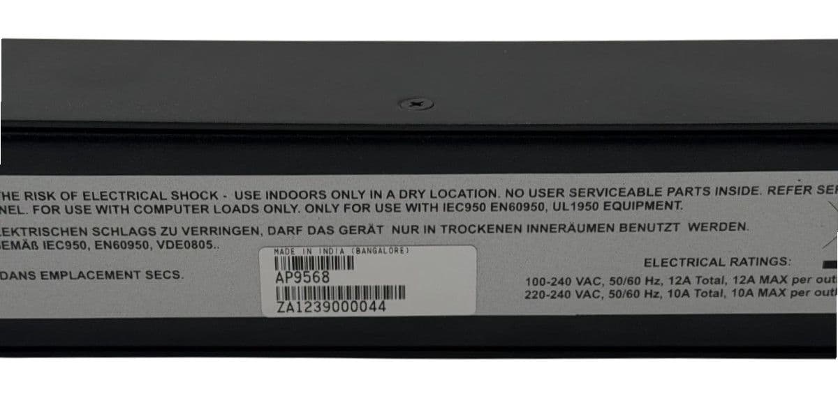 APC AP9568 0U 10A 230V 15 C13 Rack Basic Power Distribution Unit C13 Input