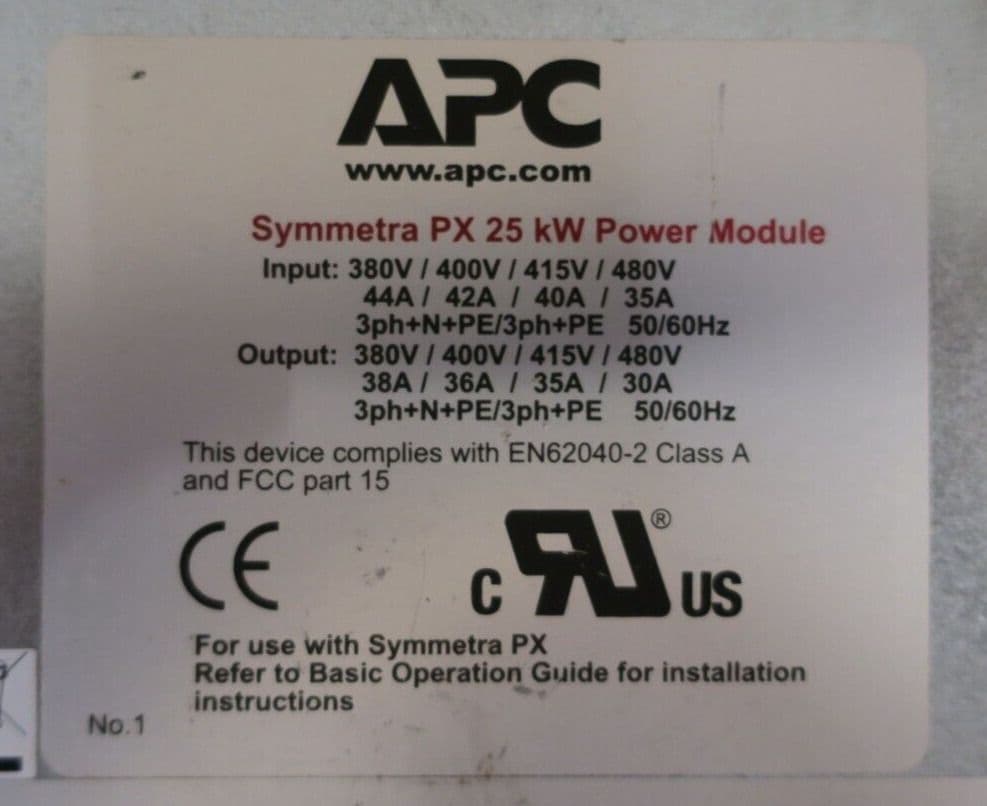 APC SYPM25KD Symmetra PX 25kW UPS Power Module 25000W 400/480V 0G-SYPM25KD