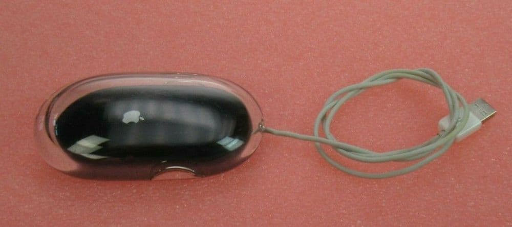 Apple Black Wired USB Mouse Buttonless 400 DPI M5769