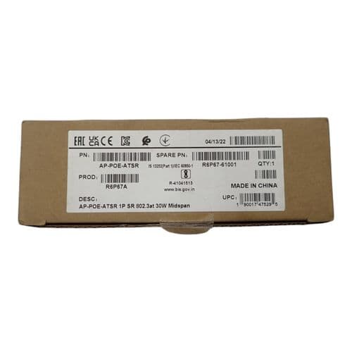 Aruba ADH-30CR PoE Injector 30W 802.3at Gigabit Power Over Ethernet
