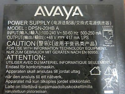 Avaya 1151D1 | EADP-20XB B | IP Phone PoE Netzteil | 48V 20W für IP Telefon