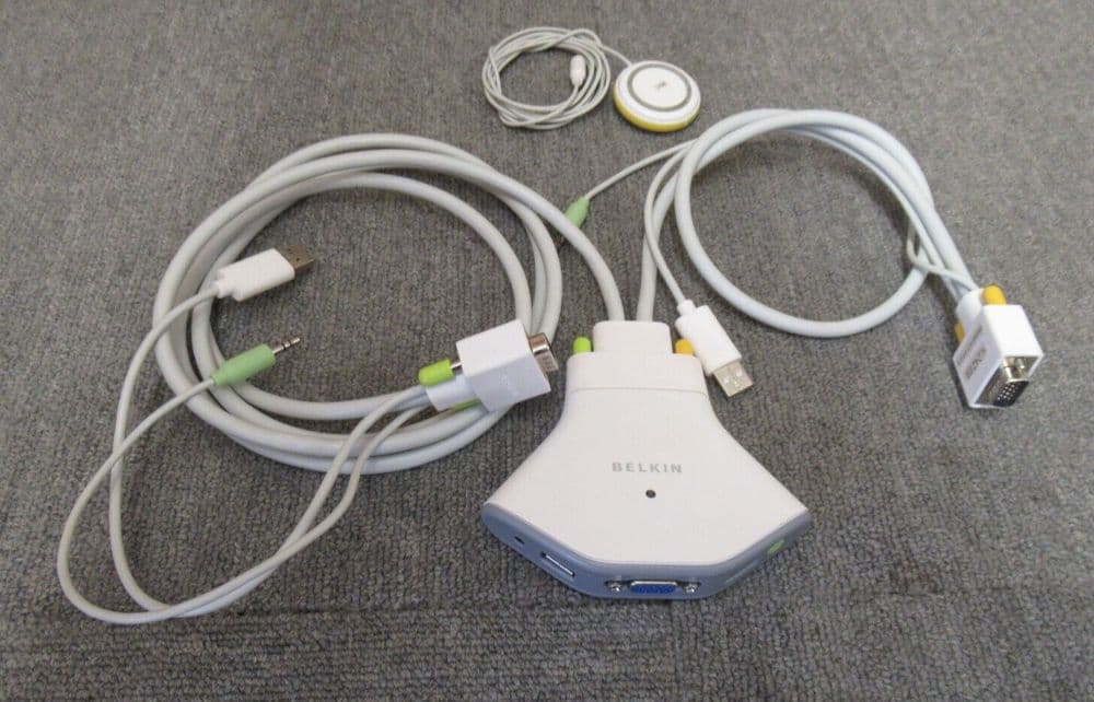 Belkin F1DG102U Flip 2 Port KVM Switch with Remote/Audio For USB VGA