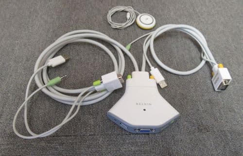 Belkin F1DG102U Flip 2 Port KVM Switch with Remote/Audio For USB VGA Connections
