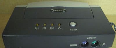 Belkin OmniView E Series 4-Port Desktop KVM Switch, Network Equipment F1DB104P