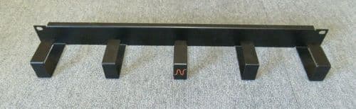 Black Data Rack Cabinet Cable Tidy Bar 19" 1U Vertical Black 5 Ring / Hoops