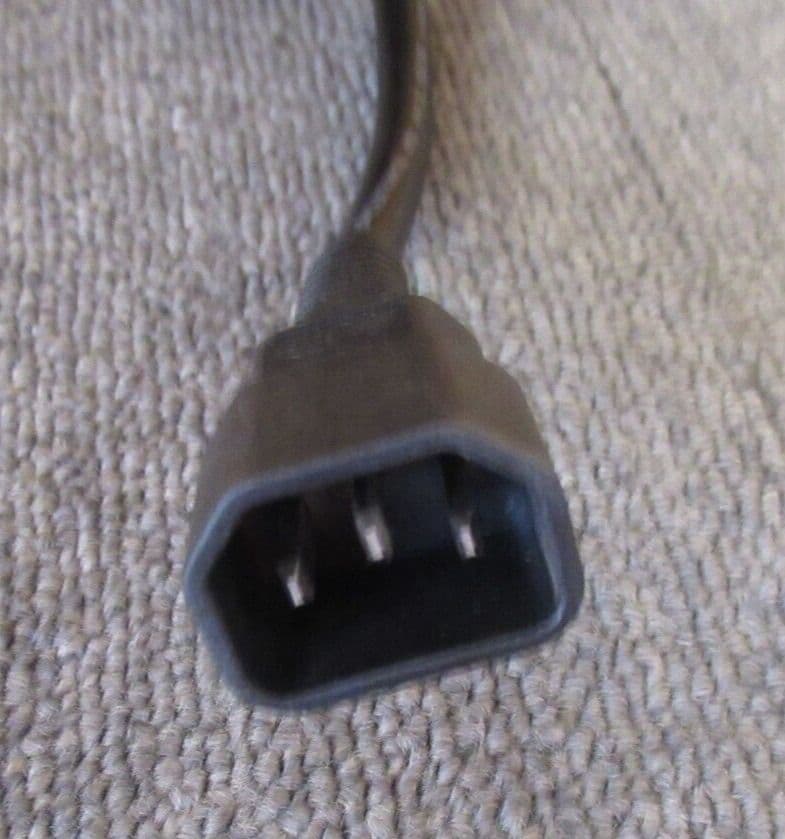 Black Extension Mains Cable IEC C14 Male To 2 Gang UK Socket 2 5M