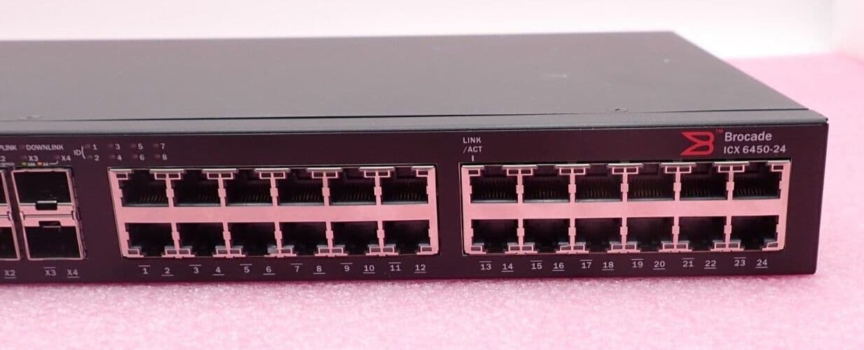 Brocade ICX 6450-24 24x Gigabit Ethernet Base-T RJ45 4x 1Gb SFP Port Switch