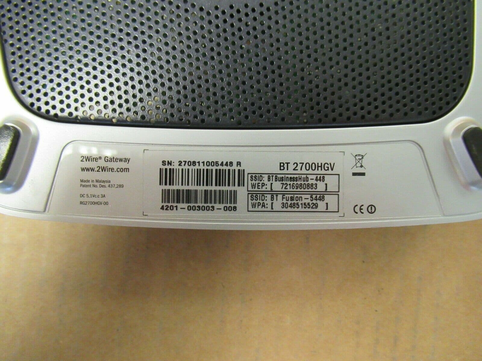 BT Business Hub 448 2700HGV 2Wire Gateway Wireless Modem 4201003003008