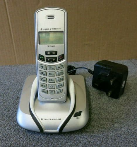 Cable And Wireless CWD1400 Silver DECT Single Cordless Phone With Adapter