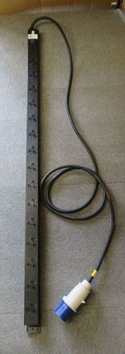 Cannon CP-XAR15-32 15 Way 13A UK Outlets Vertical Mount Right PDU With 32A Plug