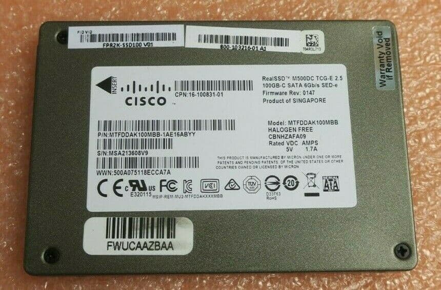 Cisco 100gb Sata 6g 2 5 Sed E Solid State Drive Ssd Mtfddak100mbb Fpr2k Ssd100 Cisco 100gb Sata 6g 2 5 Sed E Solid State Drive Ssd Mtfddak100mbb Fpr2k Ssd100