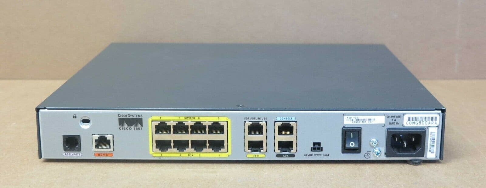 Cisco 1801/K9 1800 Series 8x 100Mb Ports ISR Integrated Services Router ...
