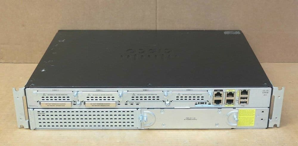 Cisco 2900 CISCO2911/K9 Integrated Services Router 2U 3x GbE Ports ...