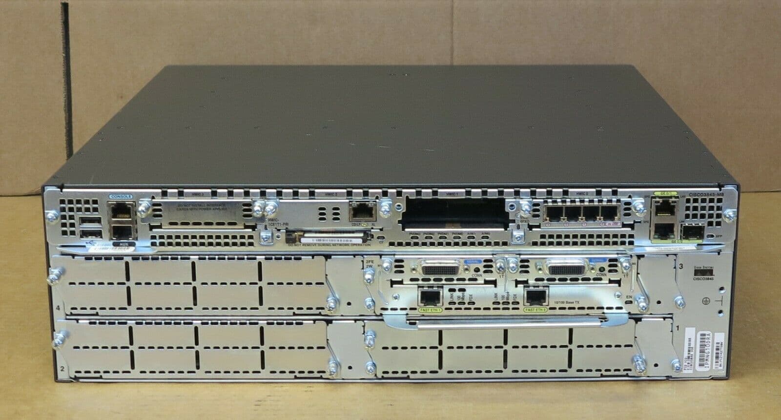 Cisco 3845 CISCO3845 Integrated Services Router 3U ISR VIC2-4FXO 2FE2W ...