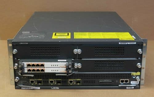 Cisco 7304 Series 4-Slot Router Chassis 1x C7304-NPE-G100 2x SPA-4FE 2x PSU/Ears