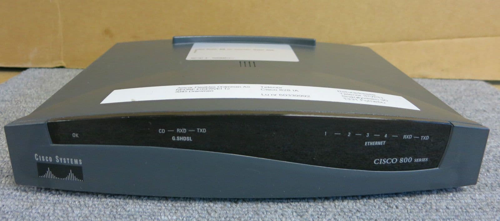 Cisco 800 Series 828 47-15807-01 REV A1 DPH Router Without AC Adapter