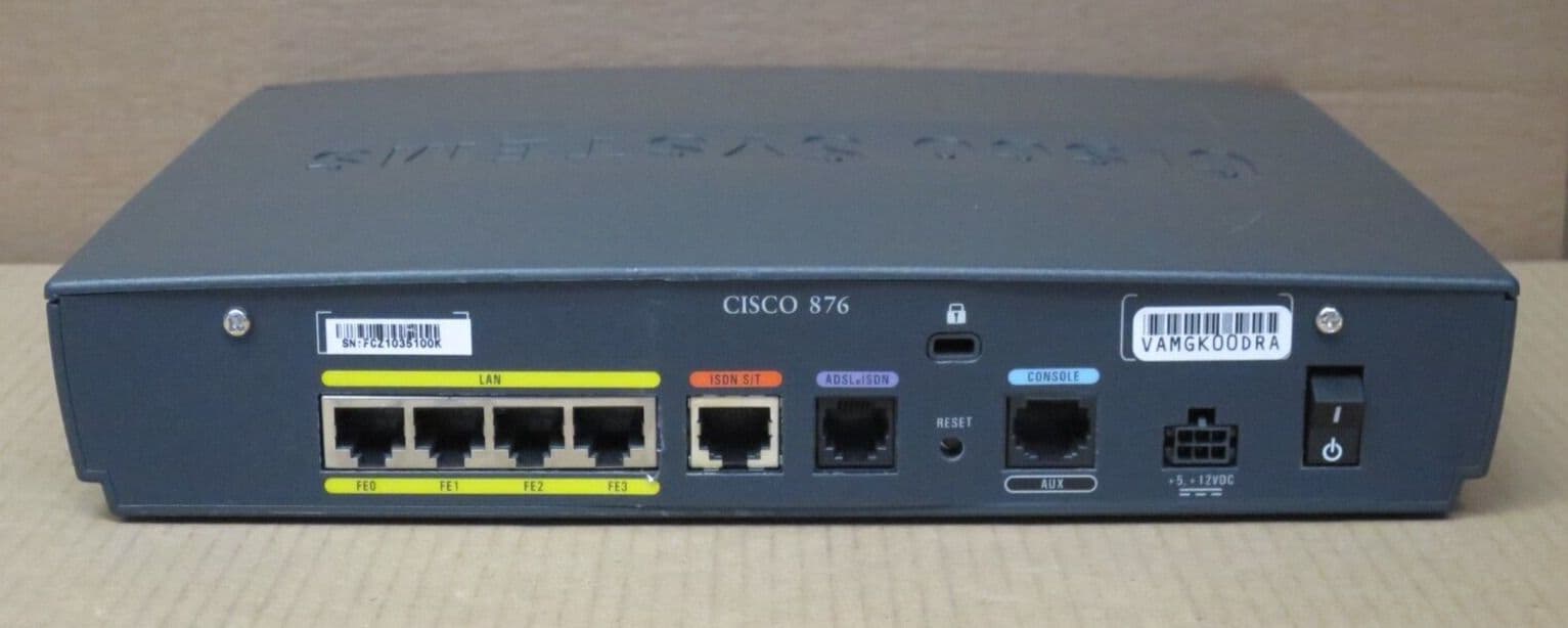 Cisco 876-K9 800 Series WAN Integrated Services 10/100 4-Port RJ-45 ...