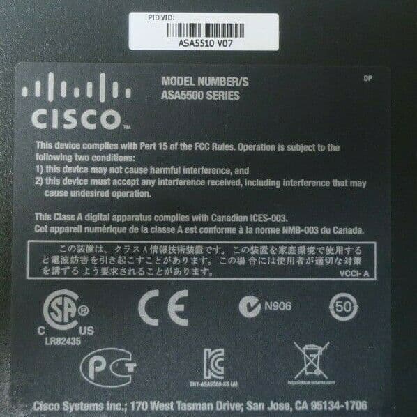 Cisco ASA 5510 Adaptive Security Appliance 1U Network Firewall