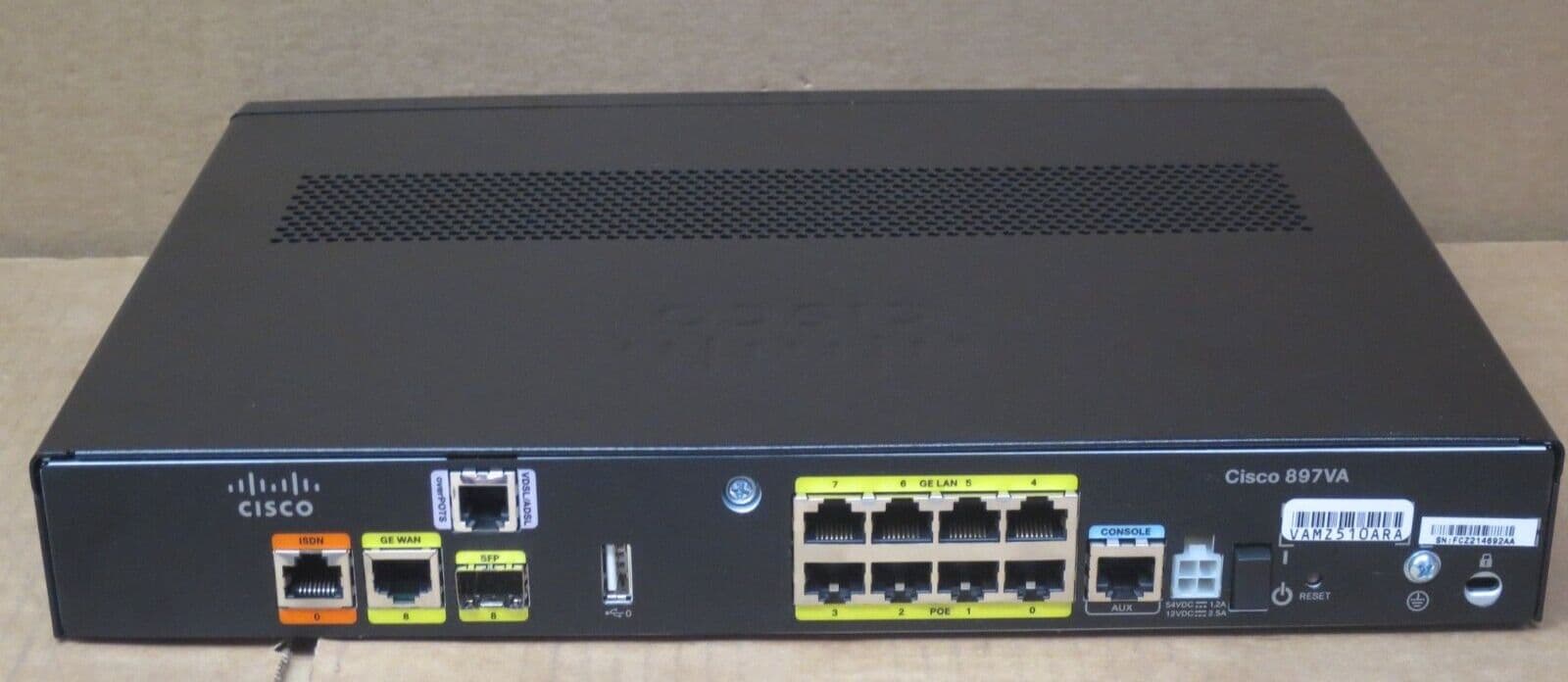 Cisco C897VA-K9 8x 1Gb RJ-45 1x SFP Port Integrated IP Services Router PSU
