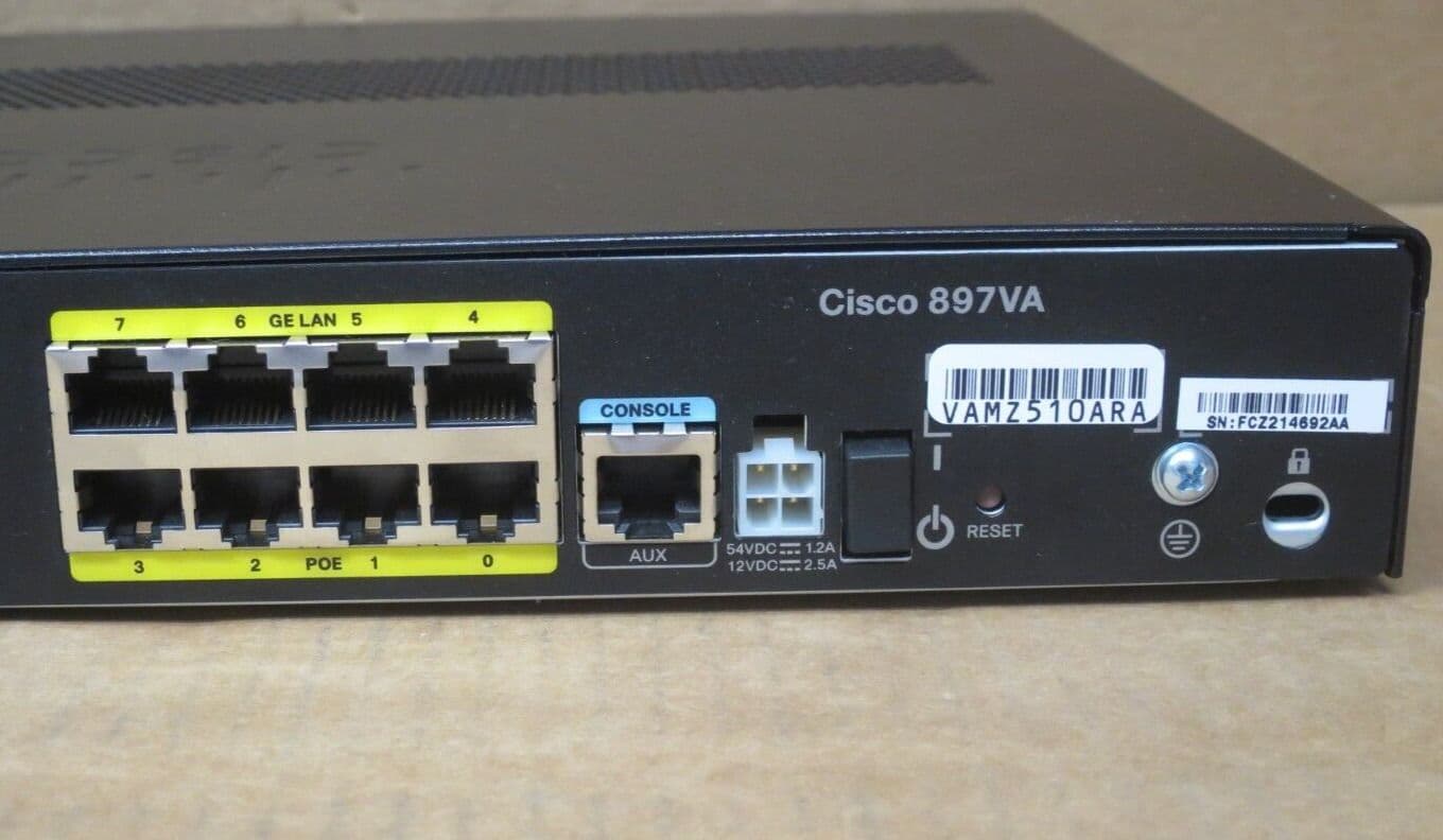 Cisco C897VA-K9 8x 1Gb RJ-45 1x SFP Port Integrated IP Services Router PSU
