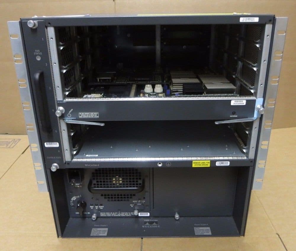 Cisco Catalyst 6 Bay 6500 WS-C6506-E Modular Switch Chassis WS-SVC-FWM ...
