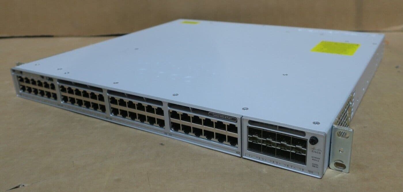 C9300 Switch Rack Slides Cisco Catalyst C9300-48P-A 48 Port PoE L3 RJ45 Network Switch C9300-NM-8X