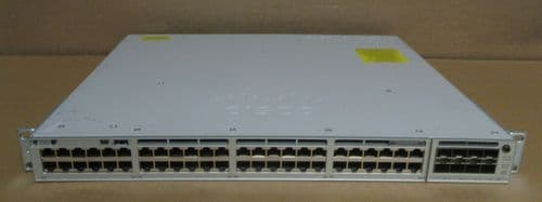 Cisco Catalyst C9300-48P-E 48-Port PoE+ L3 RJ-45 Network Switch + C9300-NM-8X