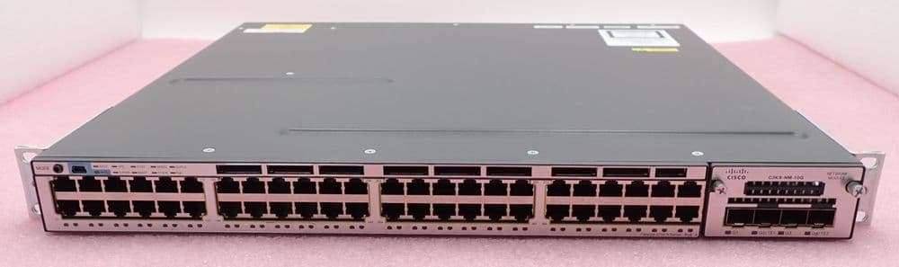 Cisco Catalyst WS-C3750X-48P-E 48x 1GbE PoE+ 435W IPServices Switch +C3KX-NM-10G