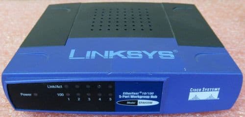 Cisco Linksys EFAHO5W EtherFast 10/100 5- Port Workgroup Hub AC Adapter Included