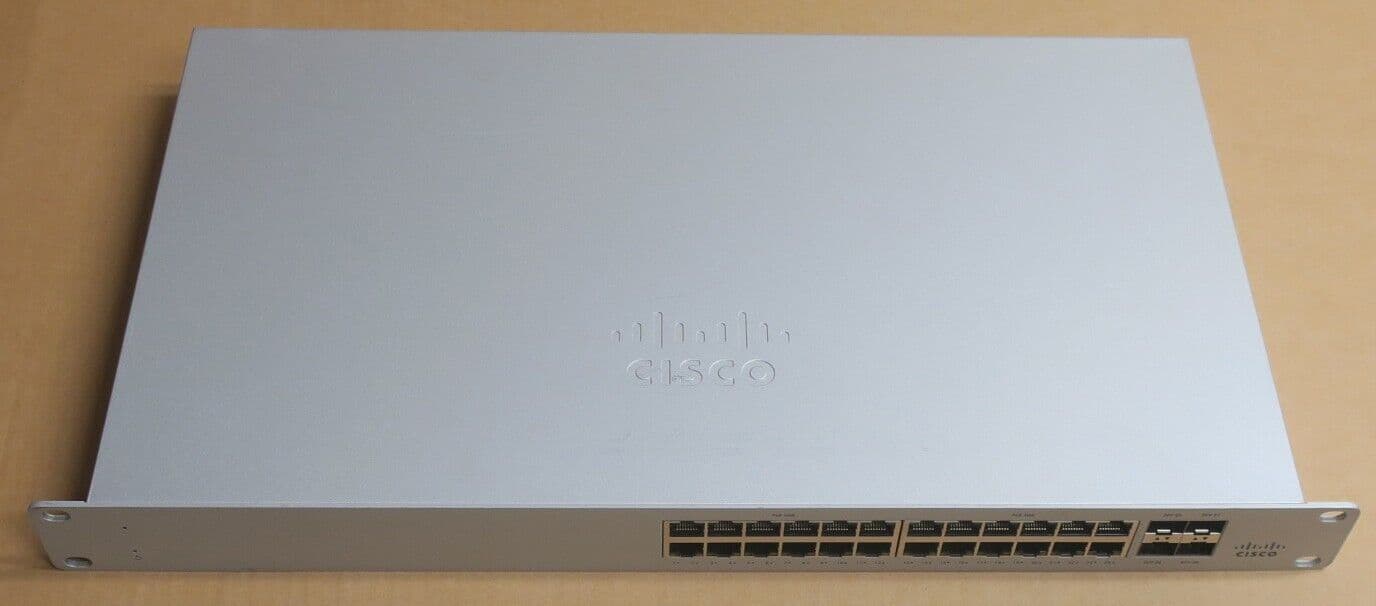 Cisco Meraki MS120-24P 24ポート PoE Cisco Meraki MS120-24P 24x 1GbE PoE 4x 1GbE SFP 1U Managed