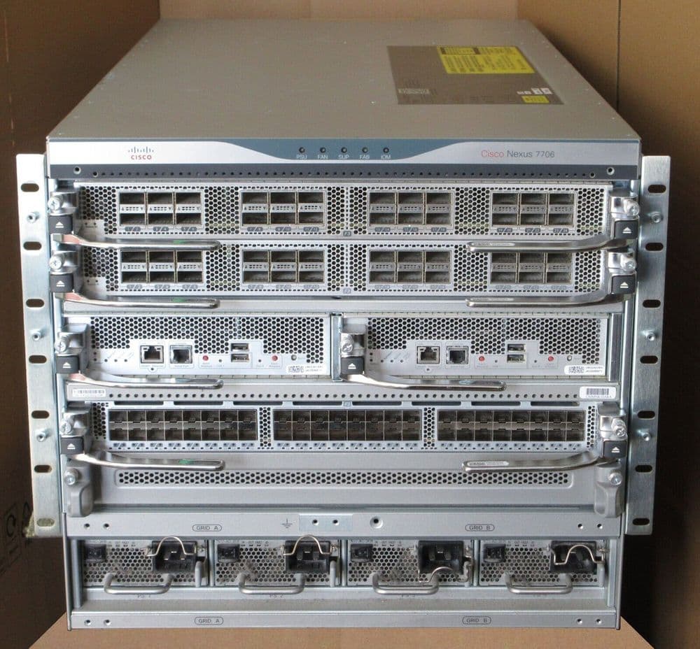Cisco Nexus 7706 2x 24 Port 40Gb QSFP 1x 48 Port 10Gb 6x 220Gb Fabric 2 cisco-nexus-7706-2x-24-port-40gb-qsfp-1x-48-port-10gb-6x-220gb-fabric-2