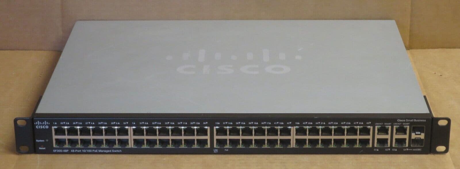 Cisco SF300-48P 48 Port PoE 10/100 2x SFP Port Stackable Managed Switch