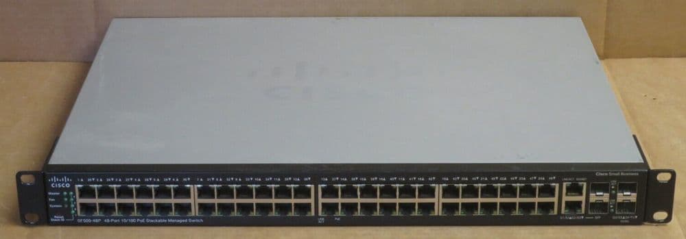Cisco SF500-48P 48 Port PoE 10/100 2x SFP Port Stackable Managed Switch