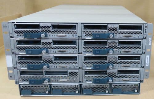 Cisco UCS 5108 Chassis w/4xPSU/8xFAN/2xUCS 2204XP/8x B200 M2/M3 Blade Servers