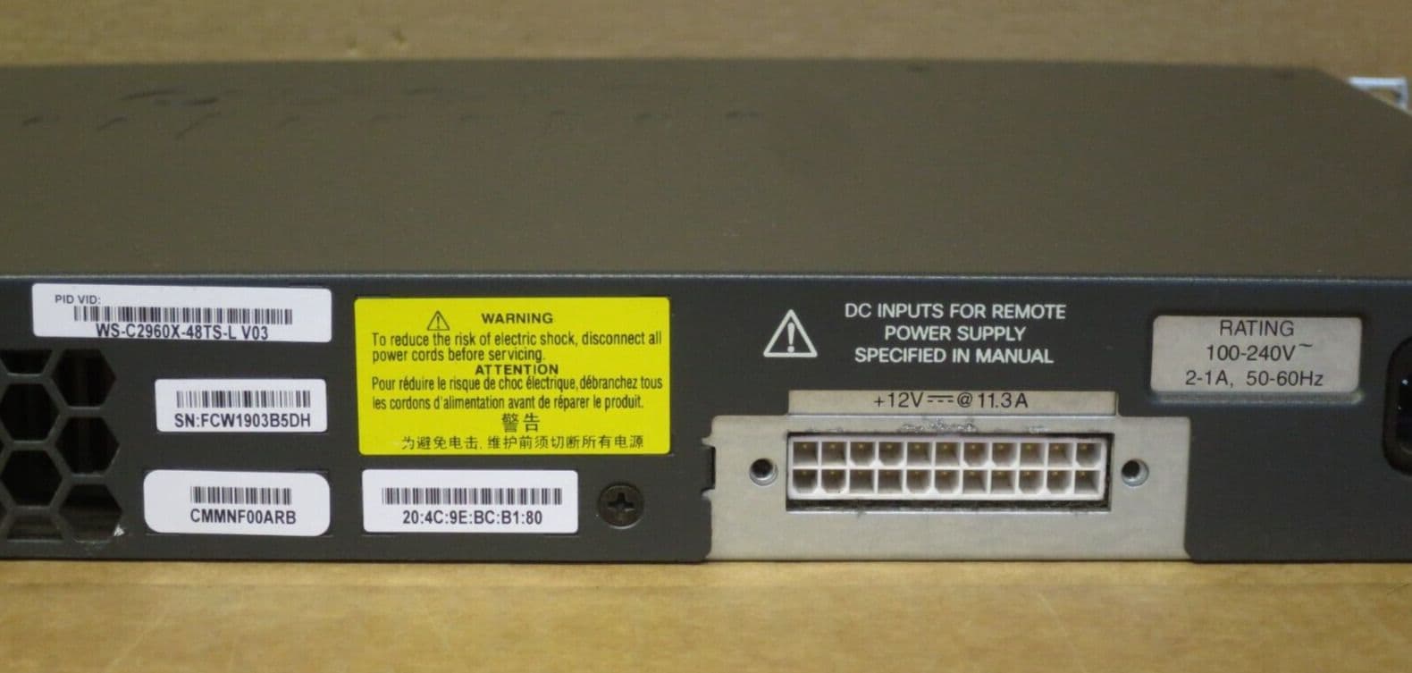 Cisco WS-C2960X-48TS-L 48xRJ45 10/100/1000 4xSFP Managed Stack Ethernet ...