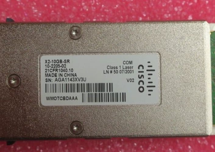 X2 Module Cisco X2-10GB-SR 10GBASE-SR 850nm MMF 300m X2 Transceiver Module 10-2205-02