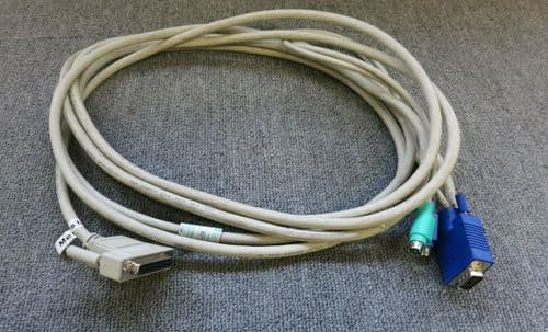 Cybex CIFCA-15 Avocent AutoView 15FT DS1800 PS/2 Keyboard & Mouse VGA KVM Cable