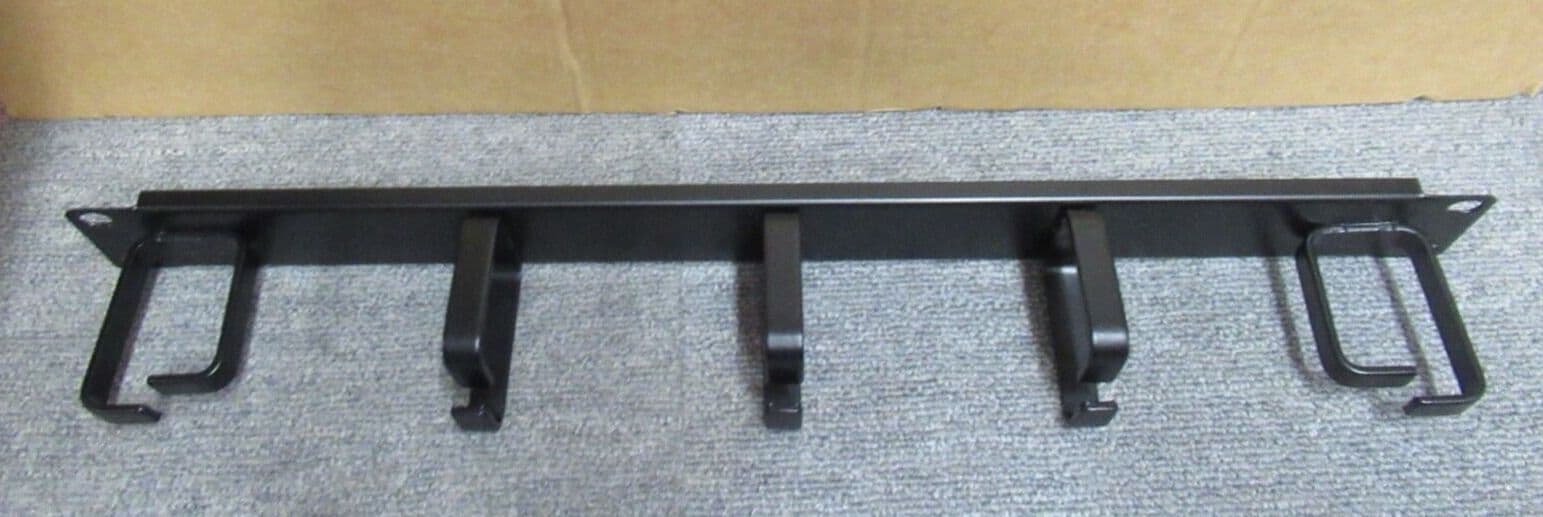 Data Rack Cable Tidy Bar 19" 1U Vertical Black 5 Ring Hoops